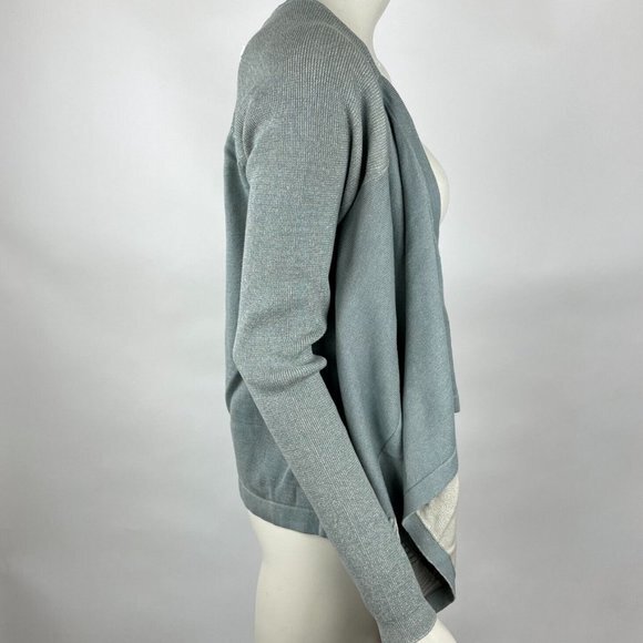 CAbi 5132 Open Front Pocket Cardigan Long Sleeve Drape Sweater Sage Women S NWT - Picture 4 of 12